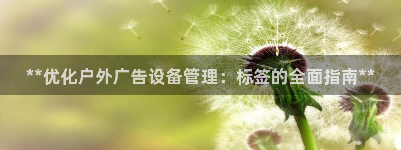 杏宇平台招商电话号码：**优化户外广告设备管理：标签的全面指南**