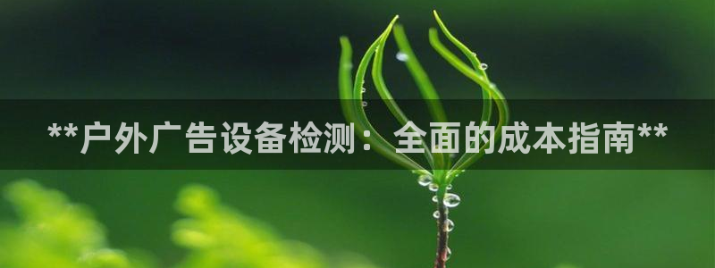 杏宇平台登录步骤图：**户外广告设备检测：全面的成本指南**