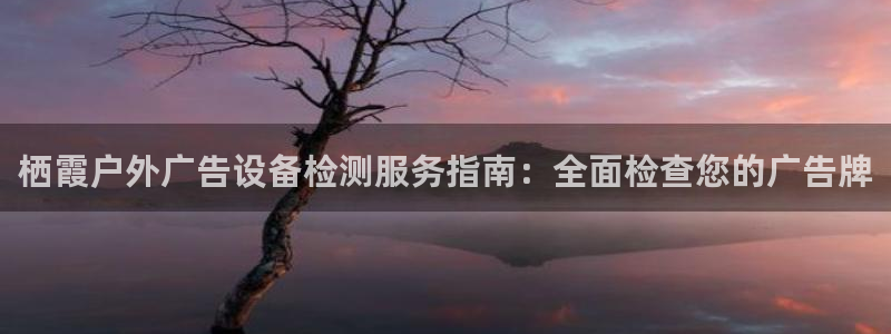 杏宇平台总代理是谁：栖霞户外广告设备检测服务指南：全面检查您的广告牌