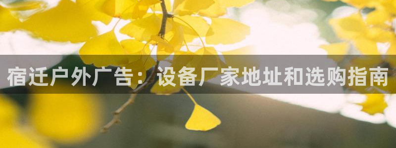 杏宇官方平台官网入口：宿迁户外广告：设备厂家地址和选购指南