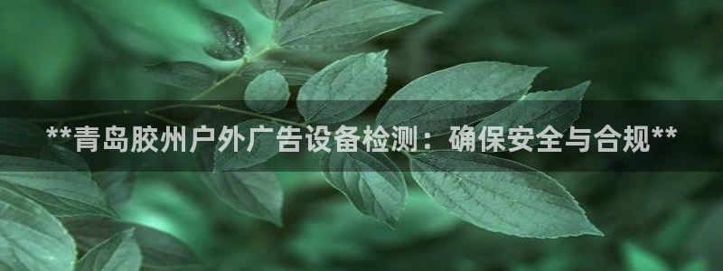 杏宇平台代理怎么样啊：**青岛胶州户外广告设备检测：确保安全与合规**