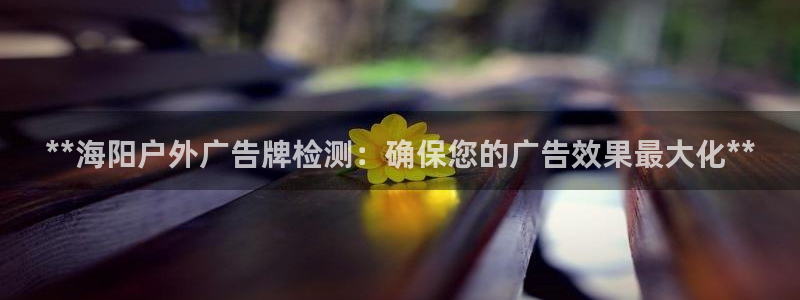 杏宇平台代理多少钱一次：**海阳户外广告牌检测：确保您的广告效果最大化**