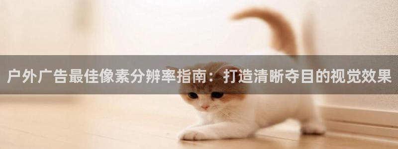 杏宇平台总代理：户外广告最佳像素分辨率指南：打造清晰夺目的视觉效果