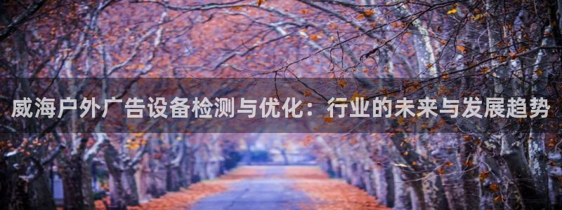 杏宇平台代理怎么样可靠吗：威海户外广告设备检测与优化：行业的未来与发展趋势