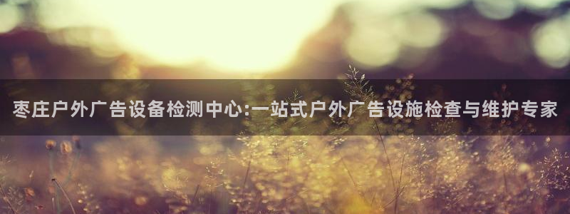 杏宇官方平台官网：枣庄户外广告设备检测中心:一站式户外广告设施检查与维护专家