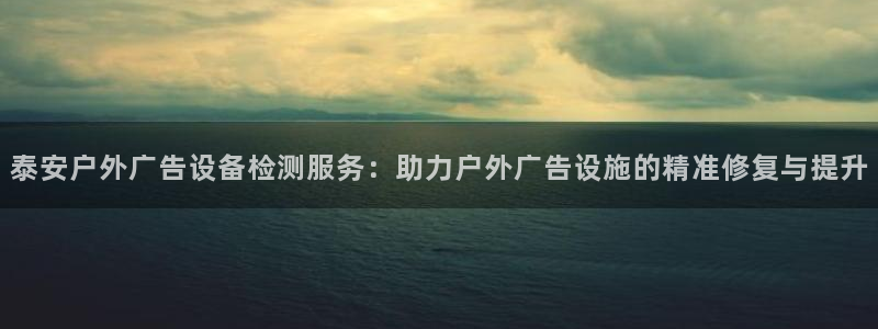 杏宇平台官网注册：泰安户外广告设备检测服务：助力户外广告设施的精准修复与提升