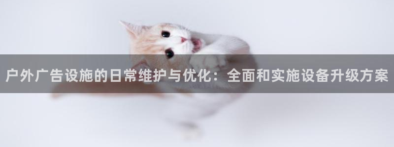 杏宇平台代理多少钱一个：户外广告设施的日常维护与优化：全面和实施设备升级方案