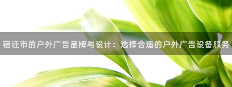 杏宇平台官网注册：宿迁市的户外广告品牌与设计：选择合适的户外广告设备服务